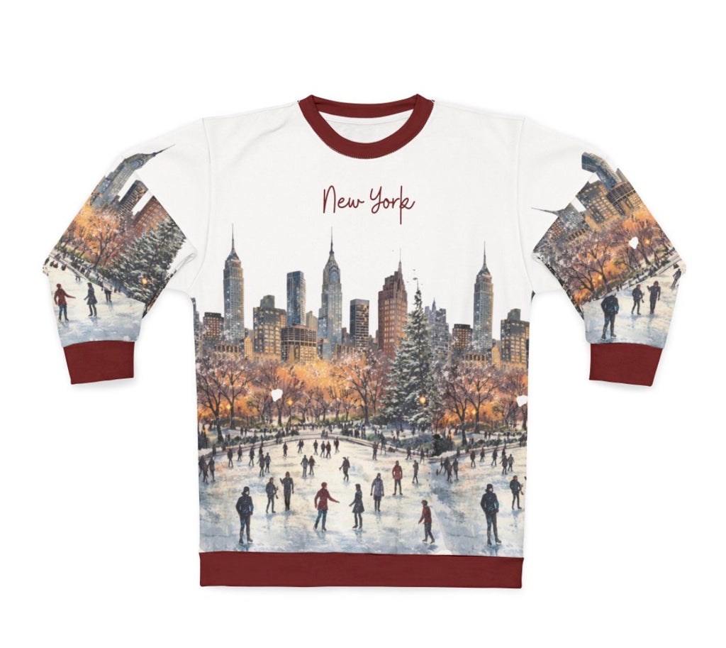 New York Skyline Ice skating crewneck
