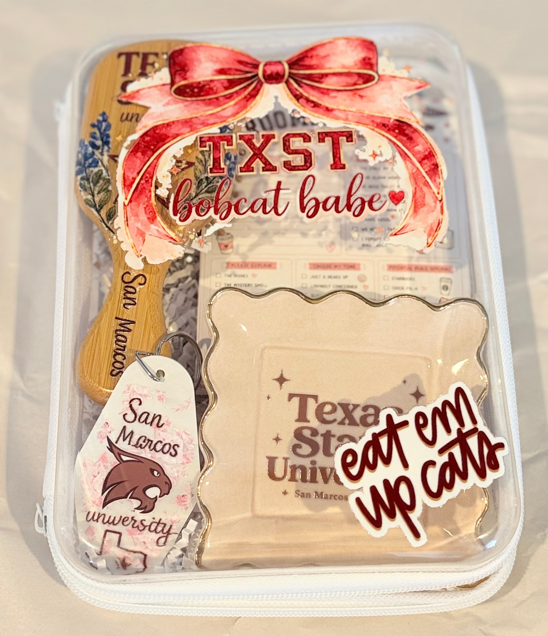 Texas State University Gift Set | Bobcat Babe College Care Package | Dorm Essentials Gift Box | Freshman Move-In Gift