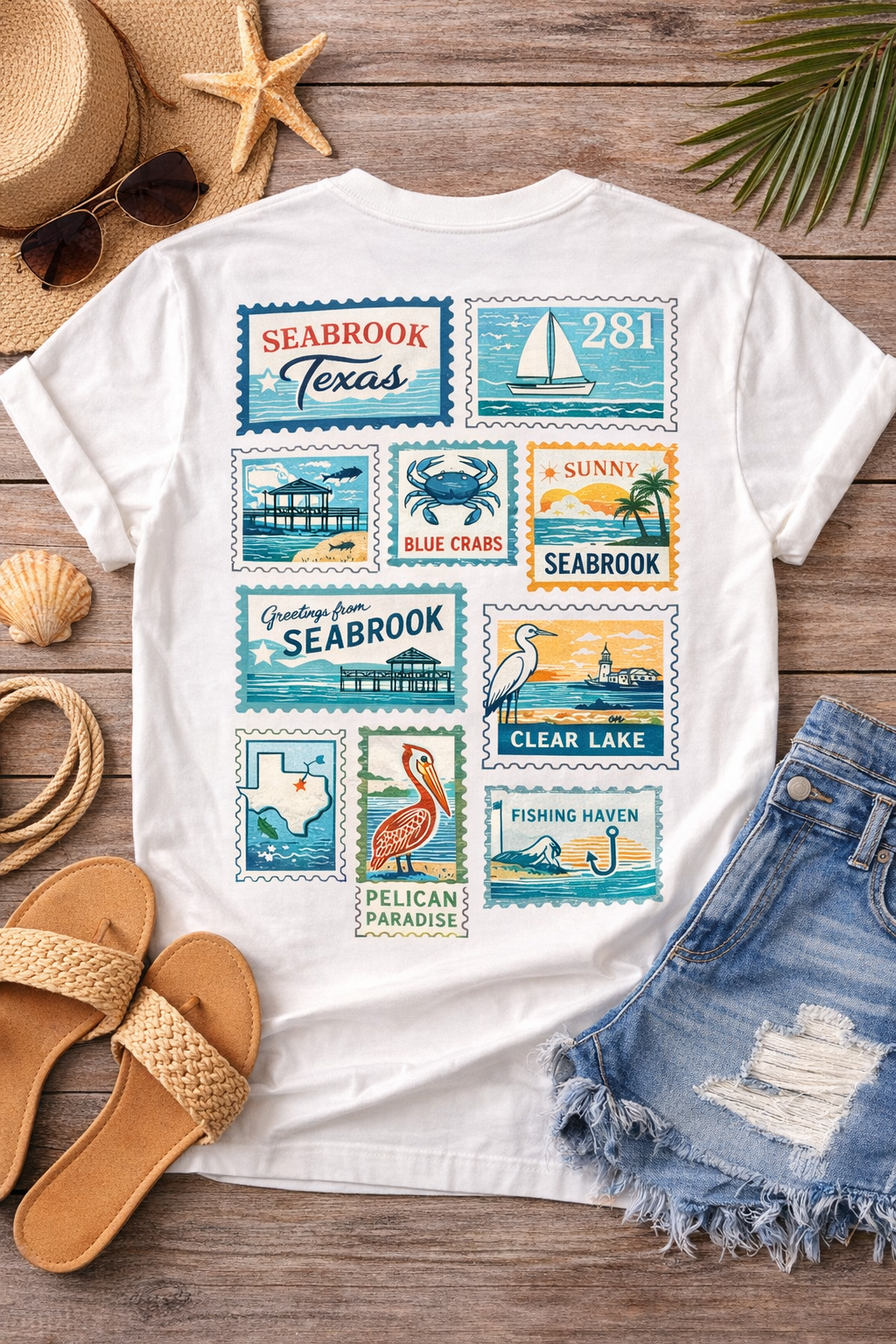 Seabrook Stamps tee