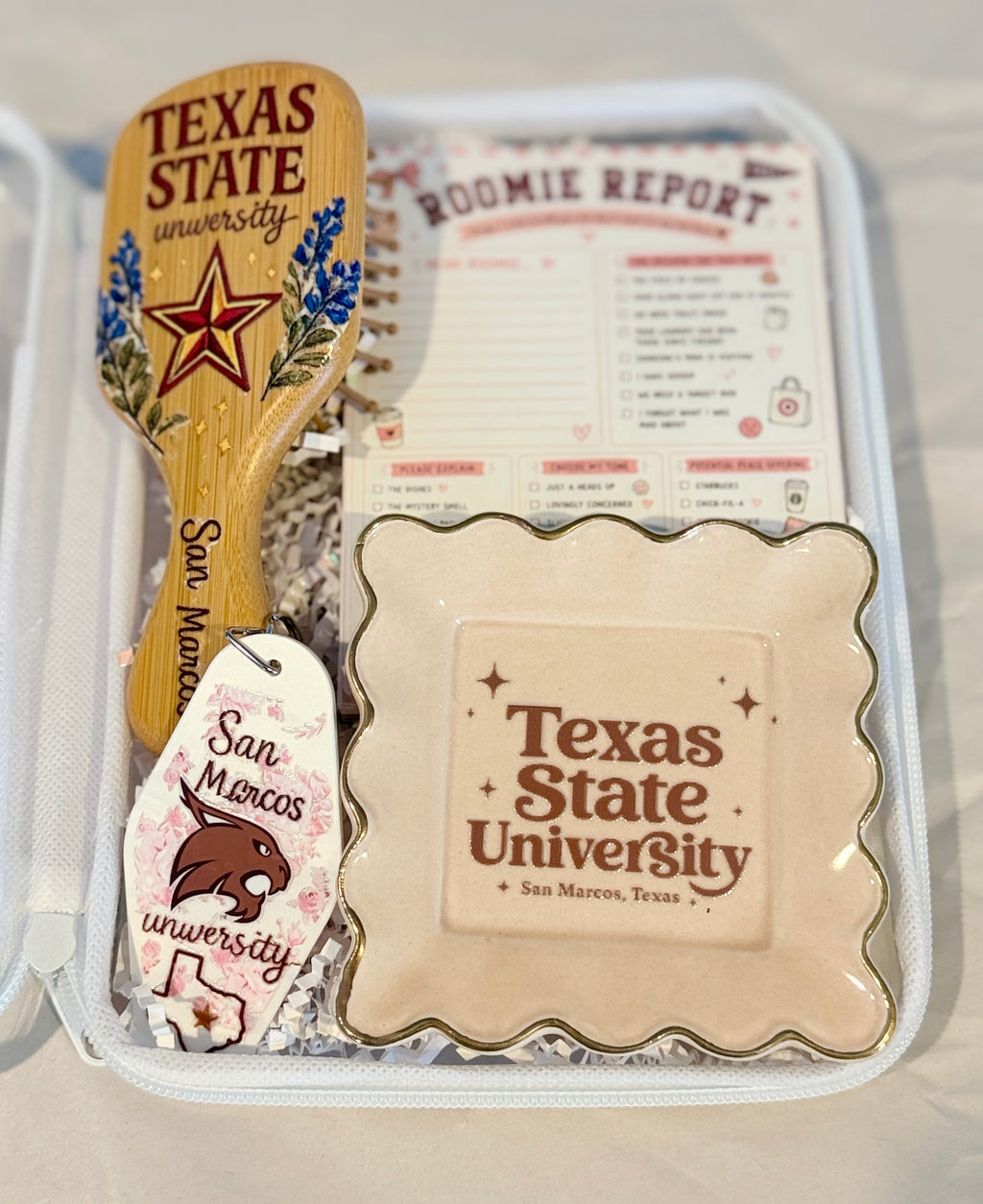 Texas State University Gift Set | Bobcat Babe College Care Package | Dorm Essentials Gift Box | Freshman Move-In Gift