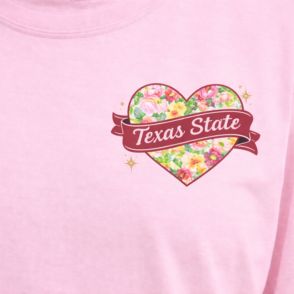 TXST Bobcats floral tee
