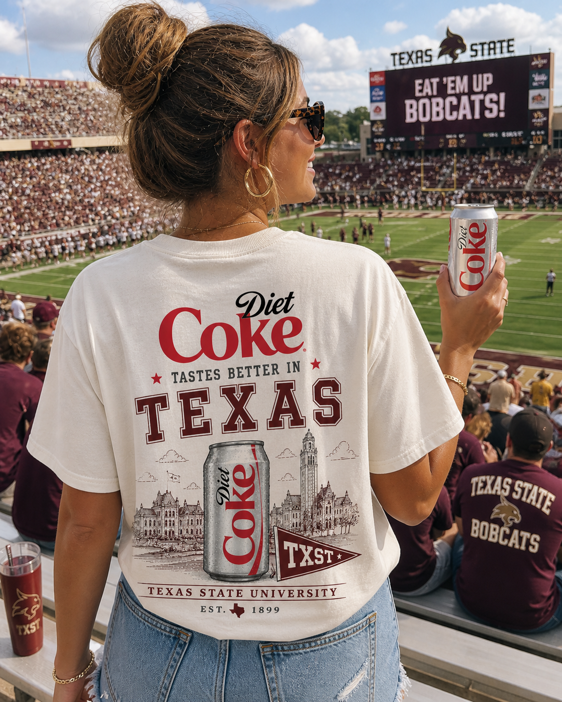TXST Diet Coke and a prayer tee