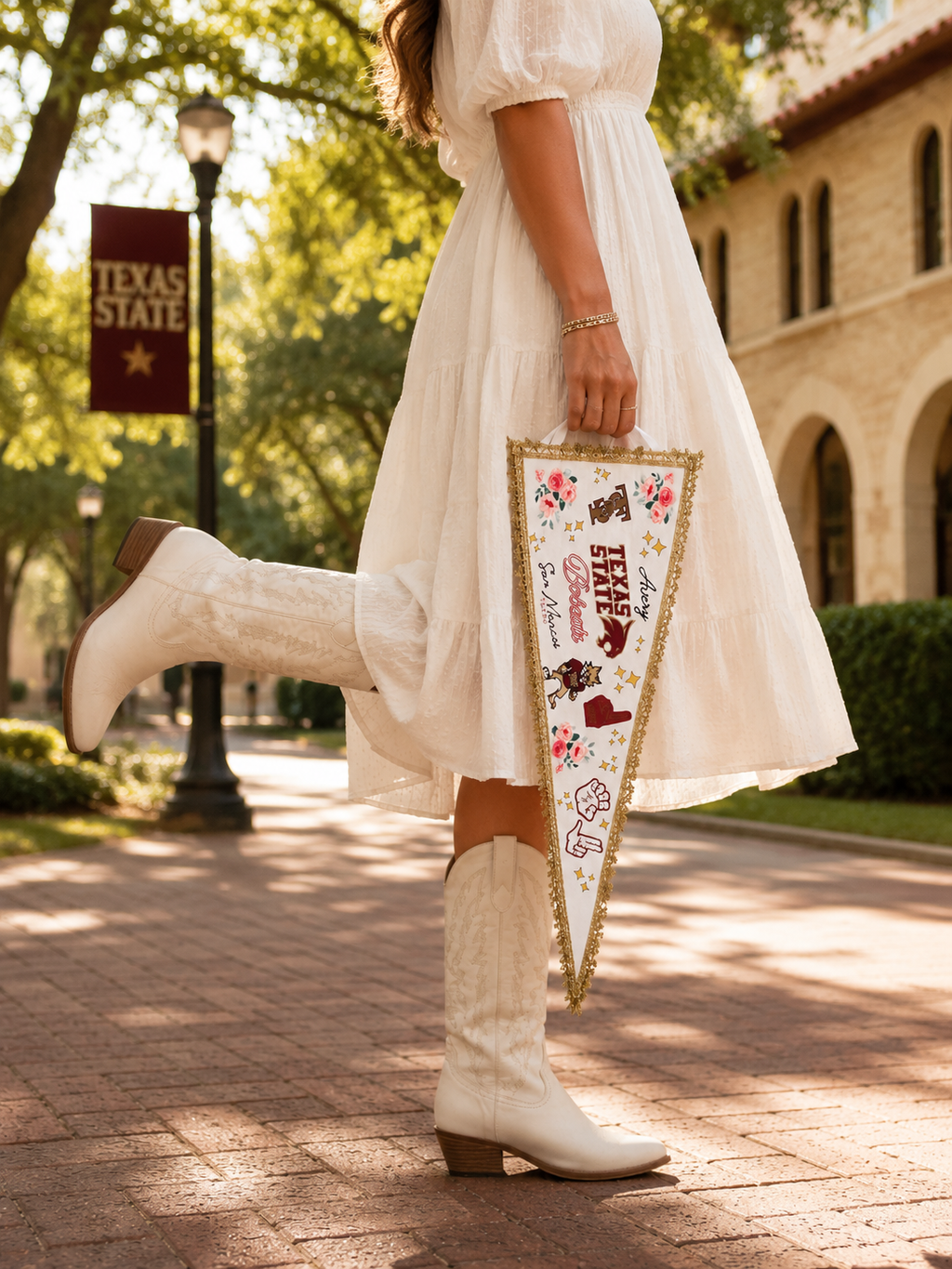Personalized Texas State Bobcats Graduation Pennant | Custom College Bound Felt Flag | TXST Senior Gift | Dorm Decor | San Marcos Keepsake