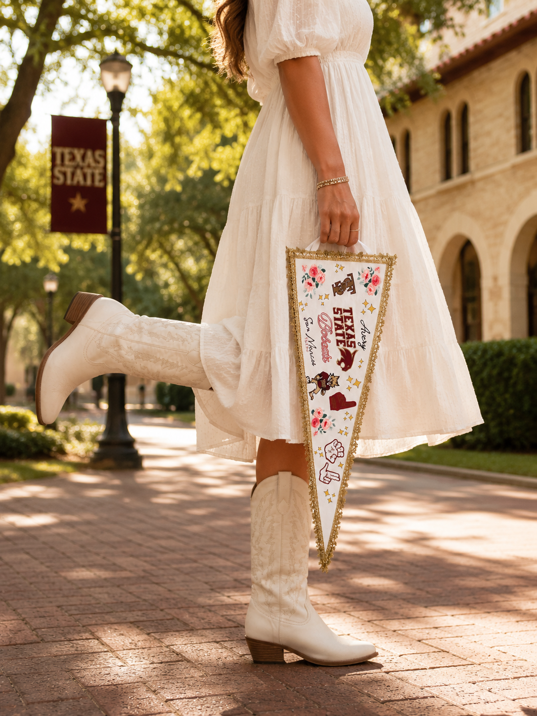 Personalized Texas State Bobcats Graduation Pennant | Custom College Bound Felt Flag | TXST Senior Gift | Dorm Decor | San Marcos Keepsake
